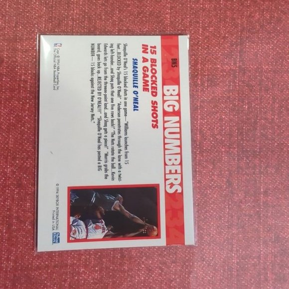 994-95 HOOPS BASKETBALL BIG NUMBERS SILVER SHAQUILLE O'NEAL #BN5 - MAGIC - Picture 8 of 8